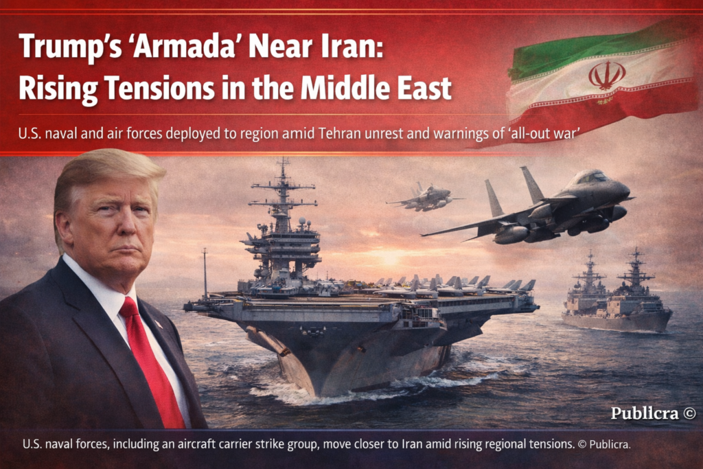 US aircraft carrier and warships deployed near Iran as tensions escalate