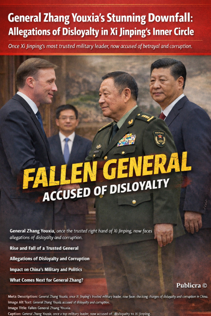 General Zhang Youxia standing with Xi Jinping before his political downfall in China’s military purge