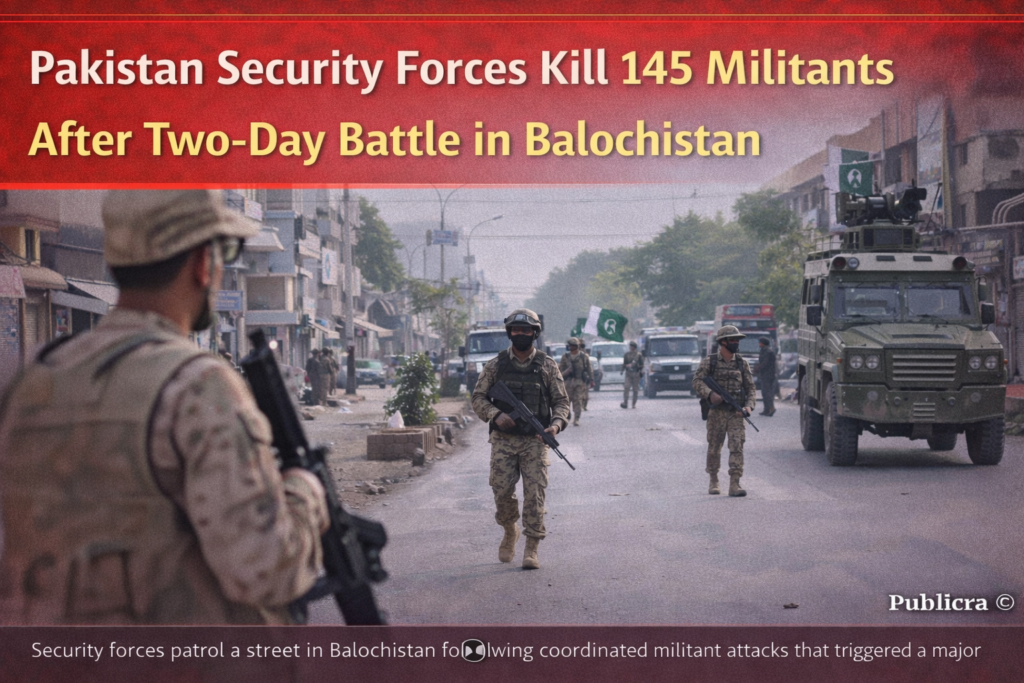 Pakistani security forces conduct operations after militant attacks in Balochistan