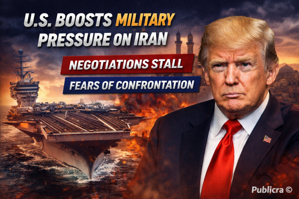 US Navy aircraft carrier in the Arabian Sea as tensions rise with Iran over nuclear talks and military build-up