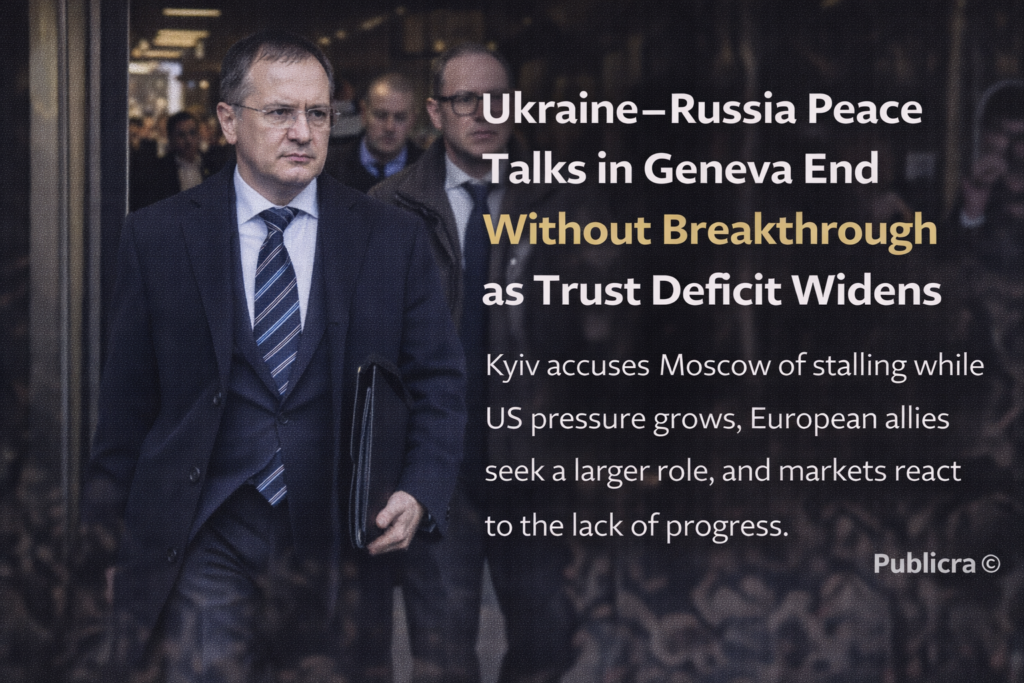 Russian and Ukrainian negotiators leave Geneva hotel after peace talks end