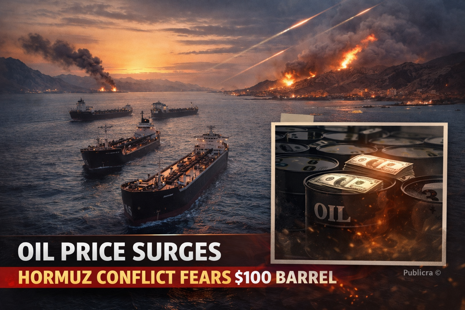 Oil tankers passing through the Strait of Hormuz amid rising geopolitical tensions