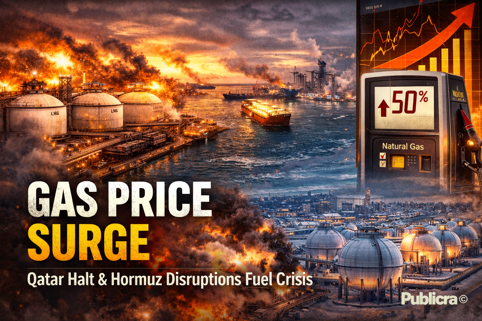 Ras Laffan gas terminal in Qatar as European gas prices surge due to Middle East supply fears